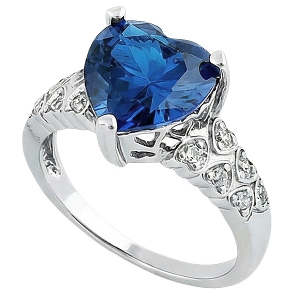 6 Ct Herz-Saphir-Damenring