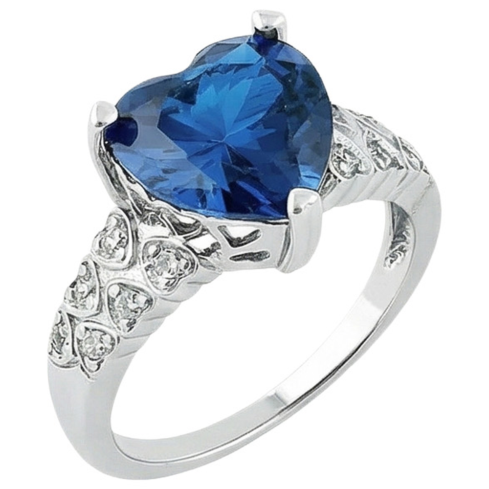 6 Ct Herz-Saphir-Damenring