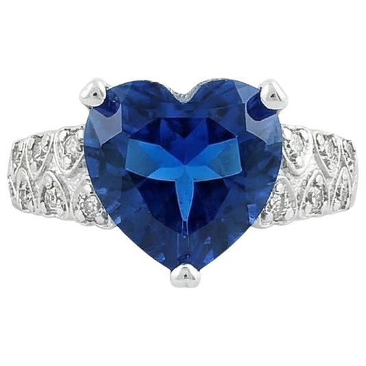 6 Ct Herz-Saphir-Damenring