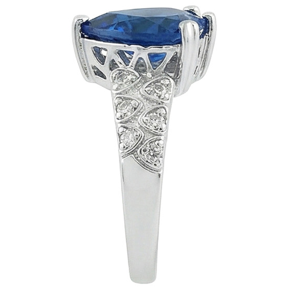 6 Ct Herz-Saphir-Damenring