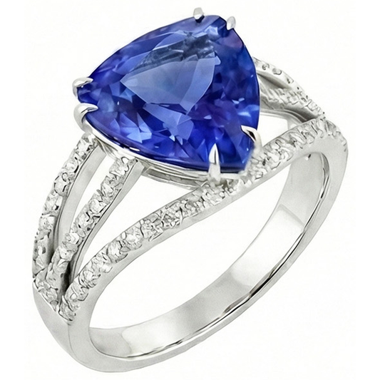 6 Karat Billionen Sri Lanka Saphir Aus der Erde Abgebauter Natürlicher Diamanten Ring Schmuck