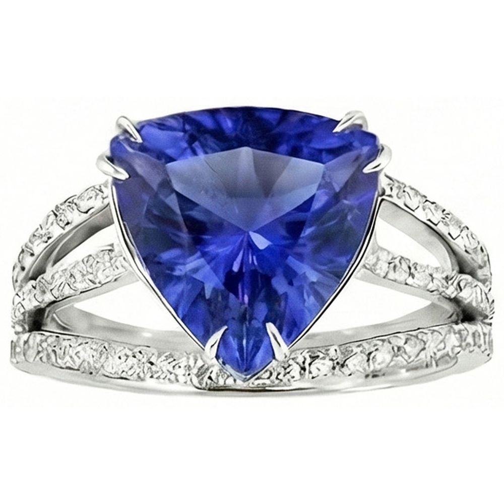 6 Karat Billionen Sri Lanka Saphir Aus der Erde Abgebauter Natürlicher Diamanten Ring Schmuck