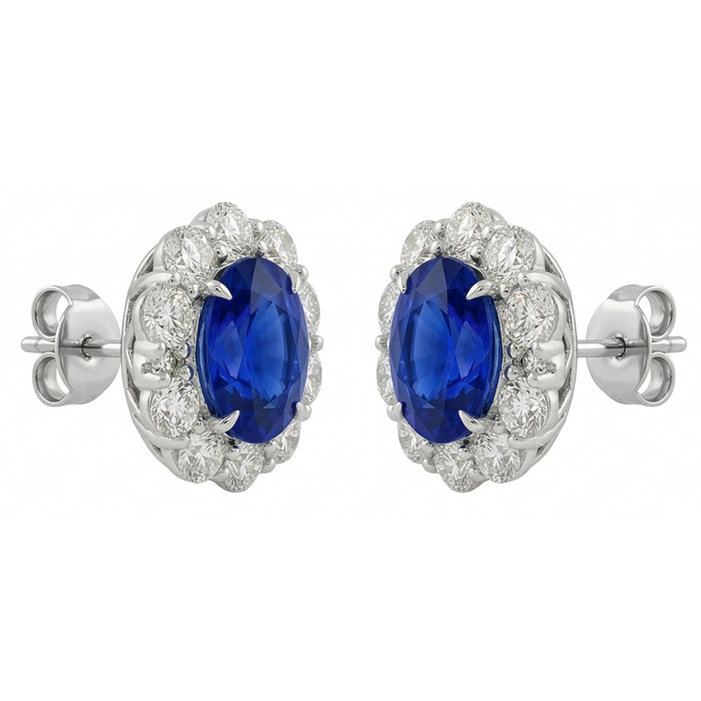 echter oval saphir 6Karat ohrring Seitenansicht