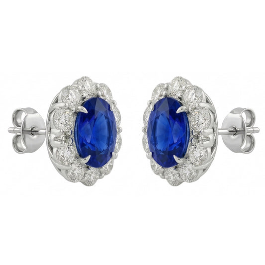 echter oval saphir 6Karat ohrring Seitenansicht