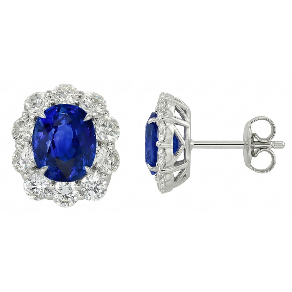 echter oval saphir 6Karat ohrring Detailansicht