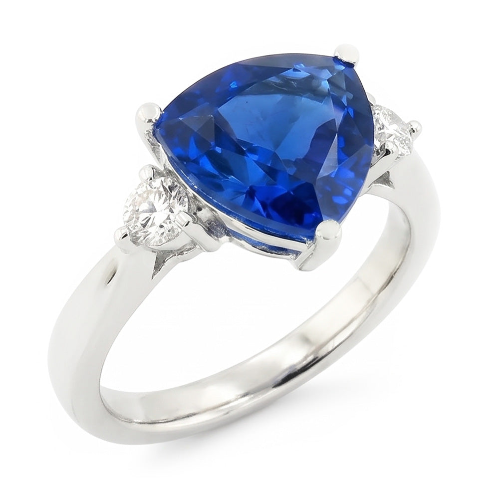 6 Karat blauer Billionen-Saphir-Verlobungsring
