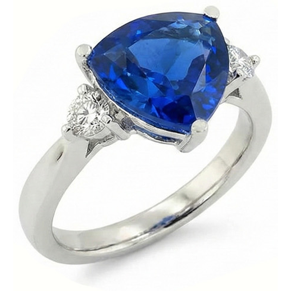 6 Karat blauer Billionen-Saphir-Verlobungsring