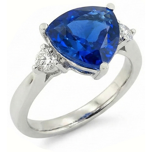 6 Karat blauer Billionen-Saphir-Verlobungsring