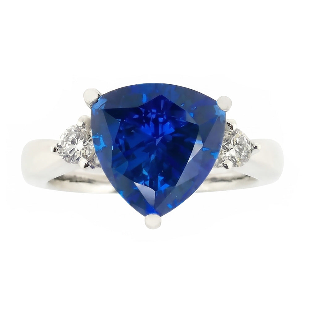6 Karat blauer Billionen-Saphir-Verlobungsring