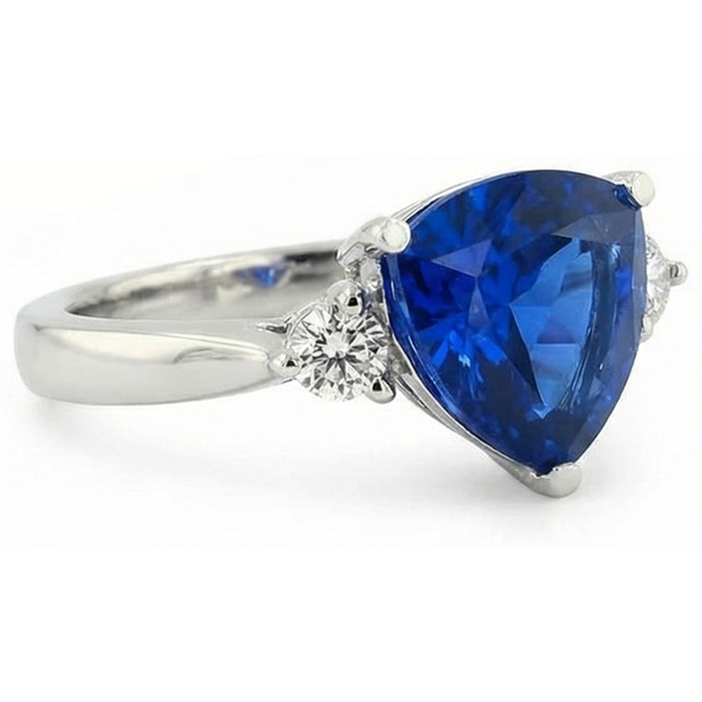 6 Karat blauer Billionen-Saphir-Verlobungsring