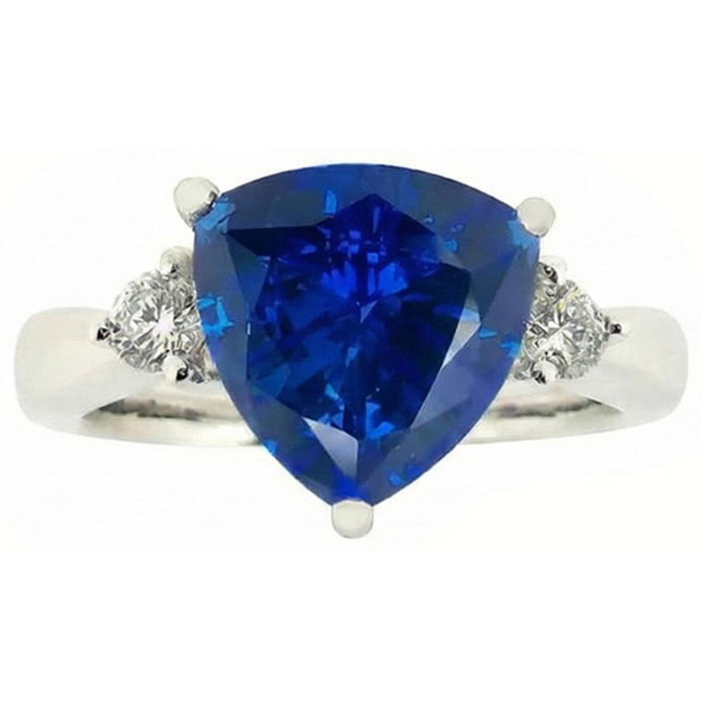 6 Karat blauer Billionen-Saphir-Verlobungsring
