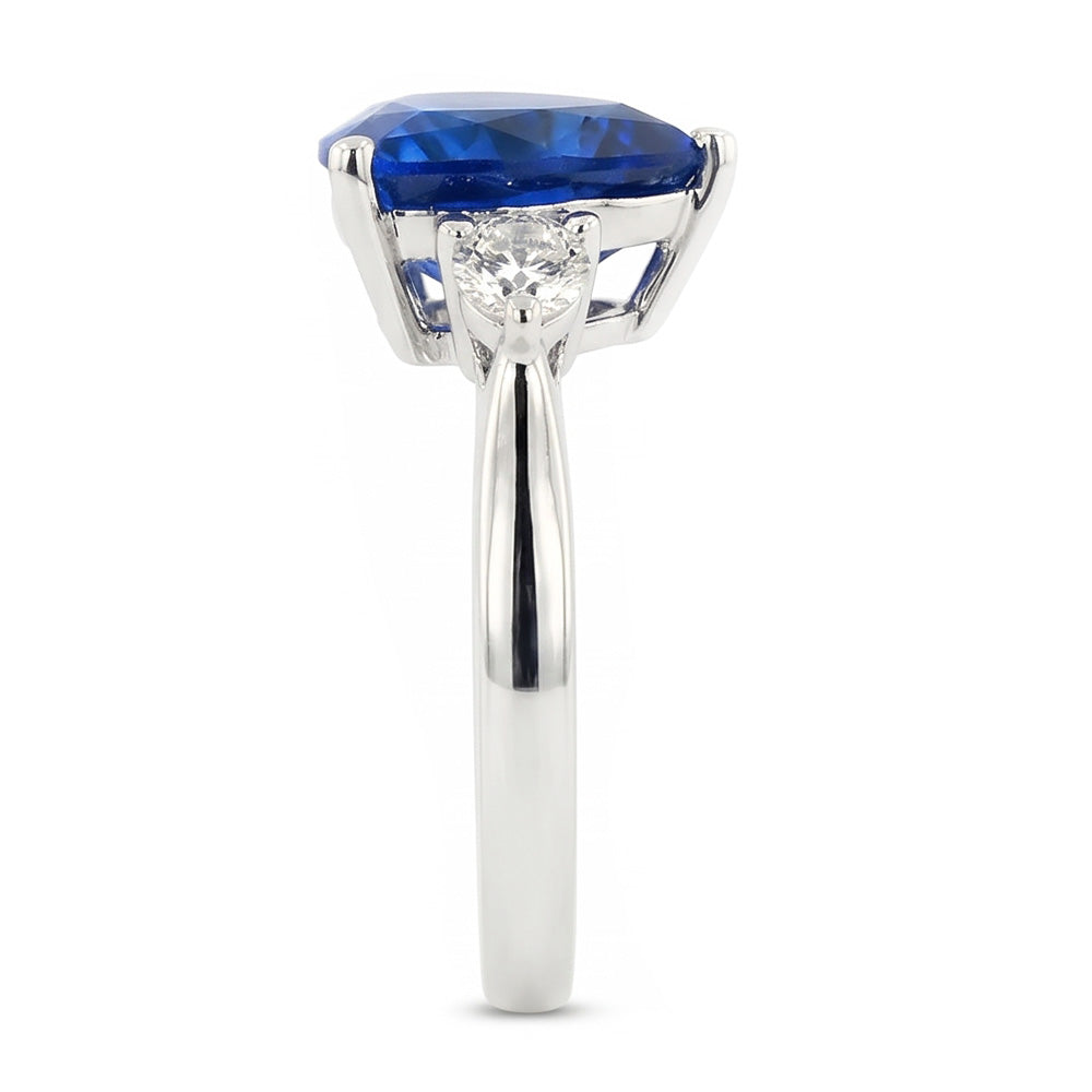6 Karat blauer Billionen-Saphir-Verlobungsring
