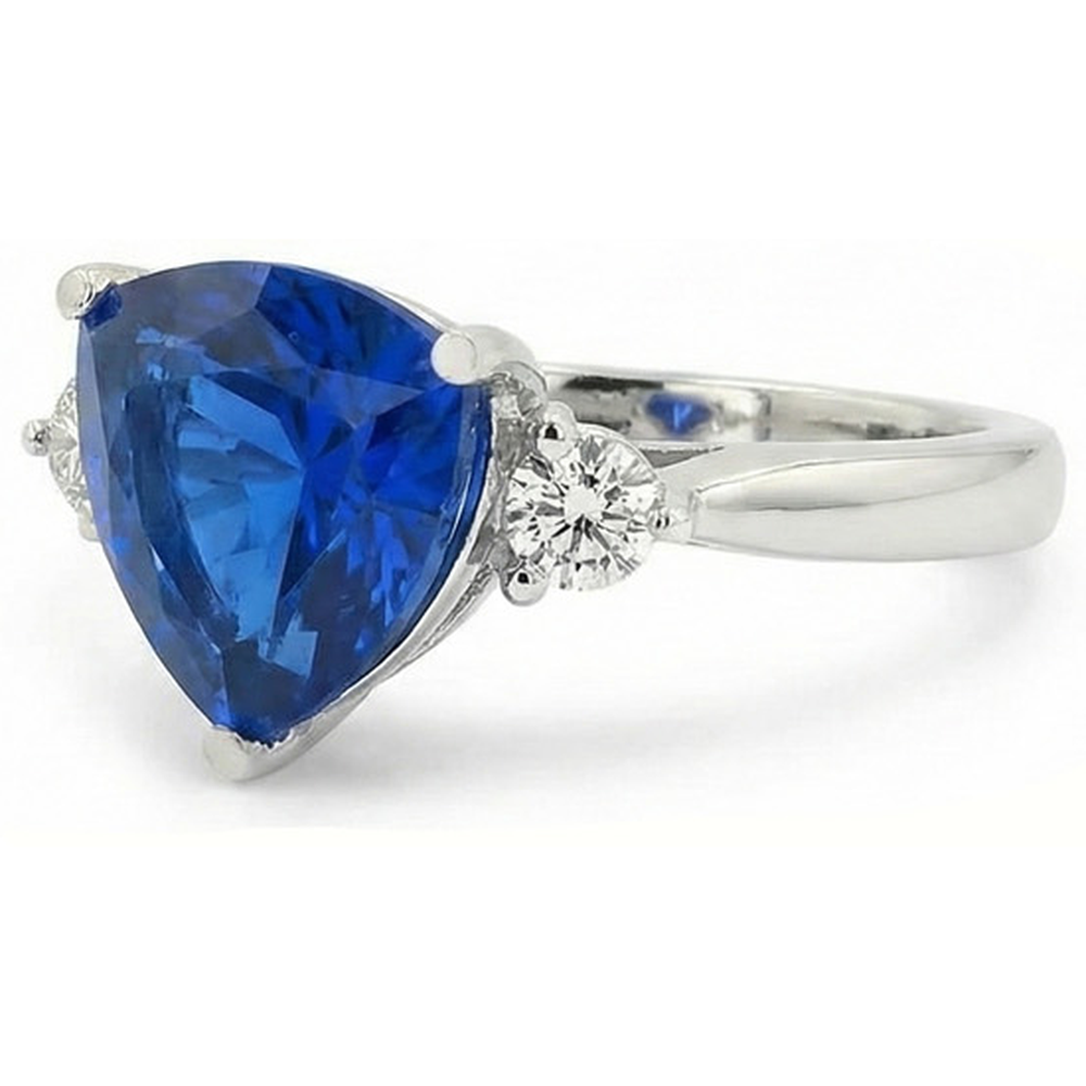 6 Karat blauer Billionen-Saphir-Verlobungsring