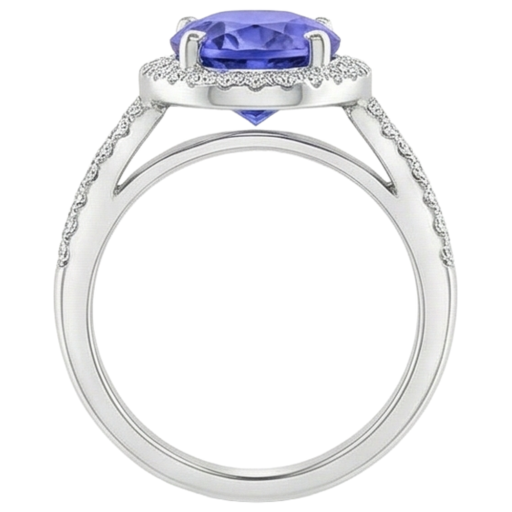 echter oval tansanit 5.50Karat ring auf Weiß