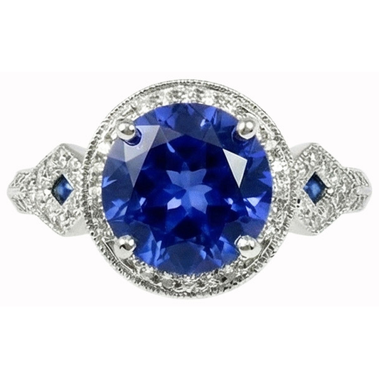 echter round diamant 5Karat ring Vorderansicht