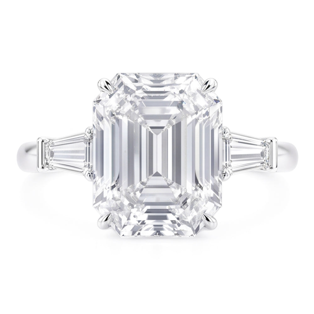 6 ct wunderschöner Smaragd-Aus der Erde Abgebauter Natürlicher Diamantring