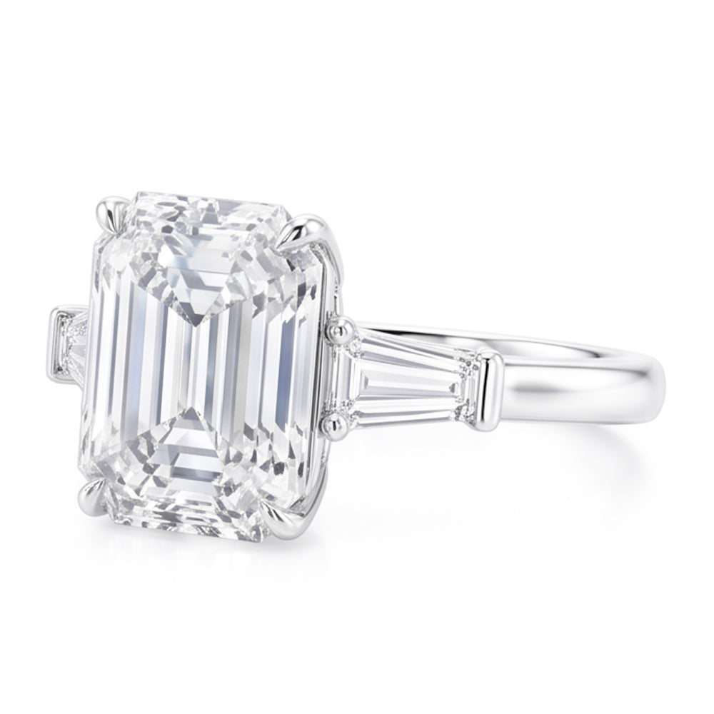 6 ct wunderschöner Smaragd-Aus der Erde Abgebauter Natürlicher Diamantring