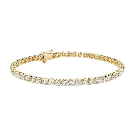 6,50 Karat Rundschliff Echt Diamanten Tennisarmband Gelbgold