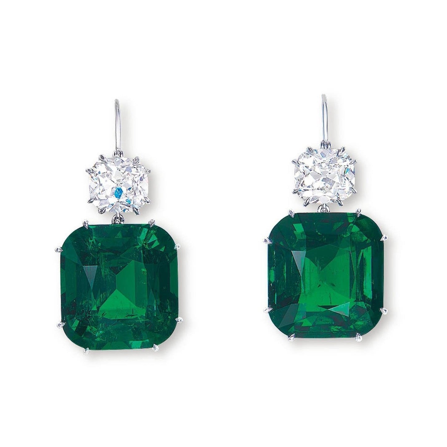 6,80 ct Smaragd mit Diamant Ohrringe 14K Weißgold - harrychadent.de
