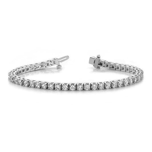 6,90 Karat Runder Echt Diamant Basic Tennis Armband 14K Weißgold