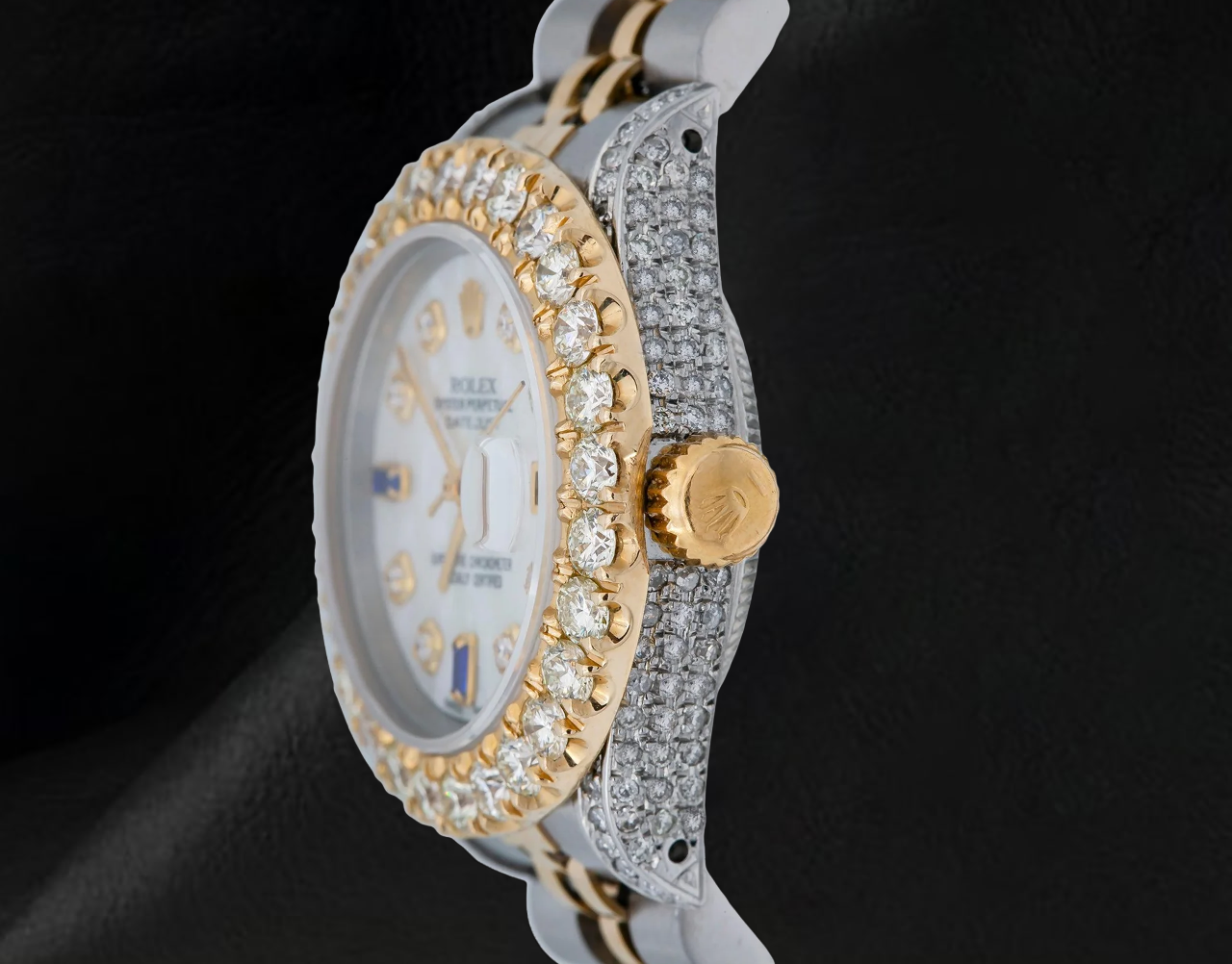 69173 Rolex Datejust 26 mm Diamantzifferblatt mit blauem Saphir Bicolor-Uhr