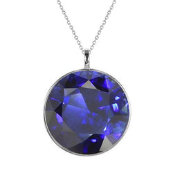 Authentischer Royalblauer Saphir Stein-Halskette 6 Karat – 14K