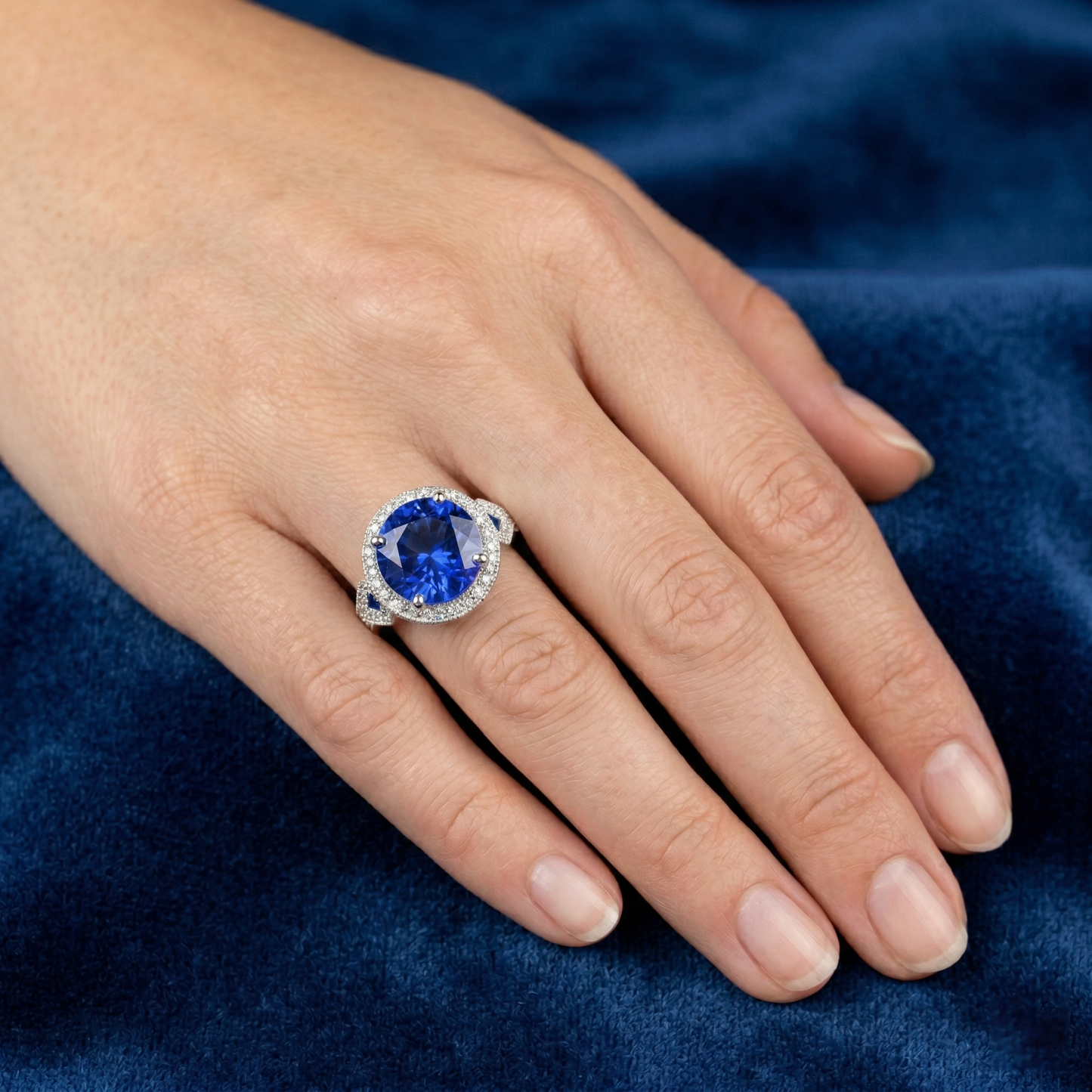echter round diamant 5Karat ring auf Weiß