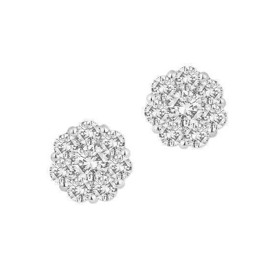 6.20 Carats Gorgeous Runden Echt Diamant Ladies Stud Pave Earrings