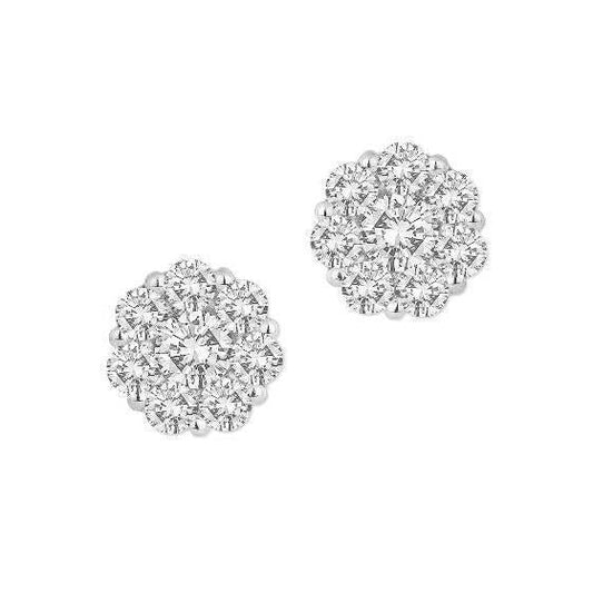 6.20 Carats Gorgeous Runden Echt Diamant Ladies Stud Pave Earrings