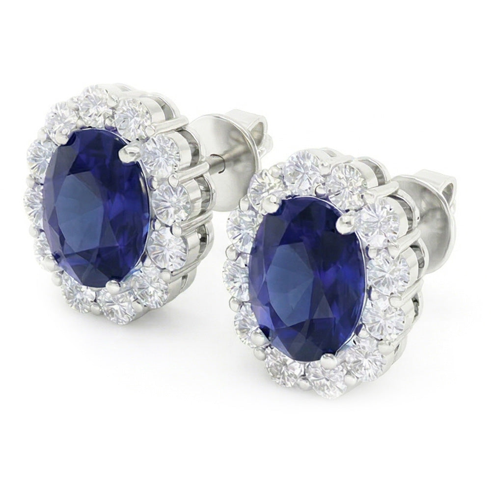 echter oval diamant 6.40Karat ohrring Vorderansicht
