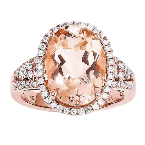 6ct Morganit Cocktail-Halo-Ring