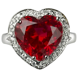 7.25 Kt 14K Gold Schöner Edelstein Ring Roter Rubin Mit Aus der Erde Abgebauter Natürlicher Diamantschmuck