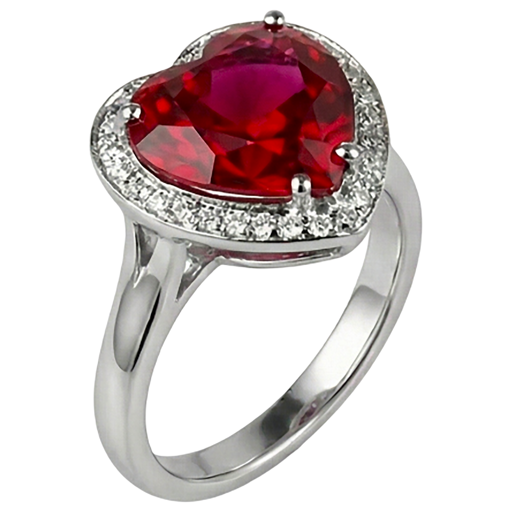 7.25 Kt 14K Gold Schöner Edelstein Ring Roter Rubin Mit Aus der Erde Abgebauter Natürlicher Diamantschmuck