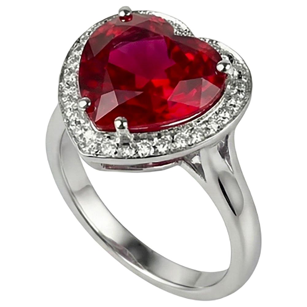 7.25 Kt 14K Gold Schöner Edelstein Ring Roter Rubin Mit Aus der Erde Abgebauter Natürlicher Diamantschmuck