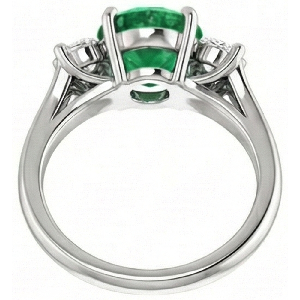 echter oval smaragd 7.40Karat ring Draufsicht