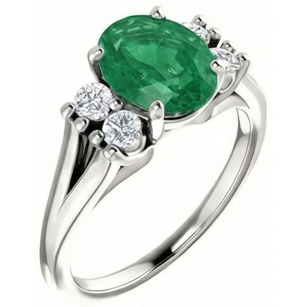 echter oval smaragd 7.40Karat ring Detailansicht