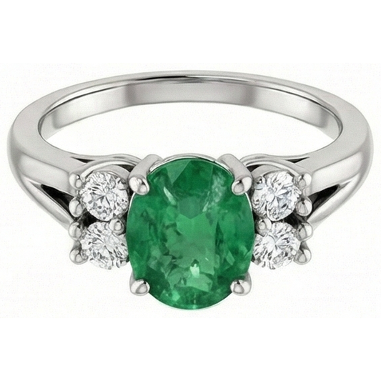 echter oval smaragd 7.40Karat ring Seitenansicht