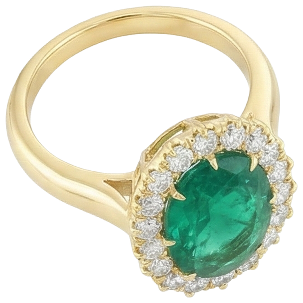 echter oval diamant 7.50Karat ring Draufsicht