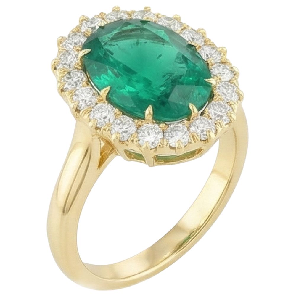 echter oval diamant 7.50Karat ring auf Weiß
