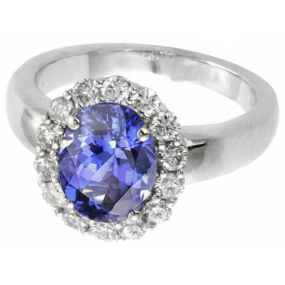 echter oval tansanit 4.25Karat ring Detailansicht
