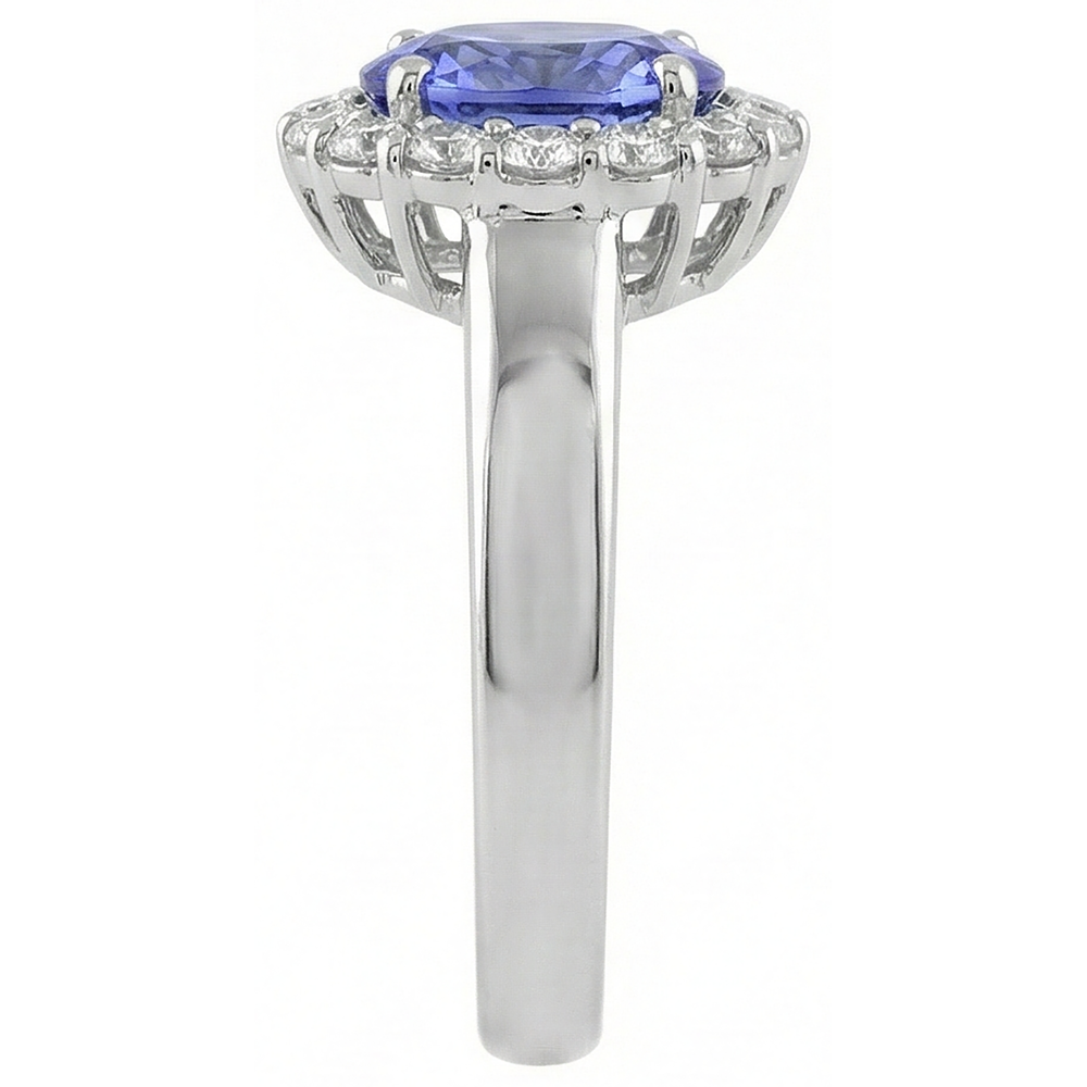 echter oval tansanit 4.25Karat ring Profilansicht