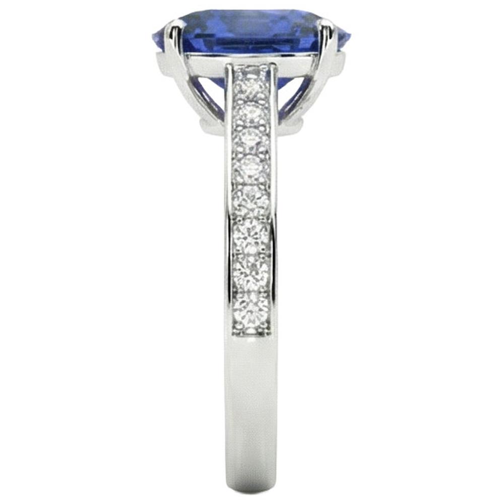 7 Karat Saphir-Aus der Erde Abgebauter Natürlicher Diamant-Verlobungsring