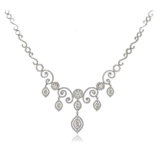 7 Karat Schöner Schmuck Frauen Echt Diamant Halskette Und Ohrringe Set