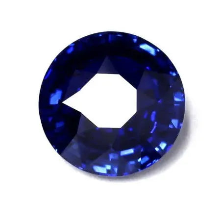 Edler Saphir Rund-Brillant Gemstone in Gold – Hauptansicht