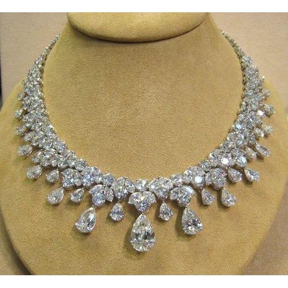 70 Ct Sparkling Echt Diamanten Damen Halskette Weißgold 14K