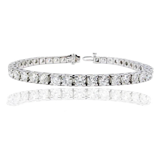 7,60 Karat funkelnde Natürlich Diamanten im Brillantschliff Tennisarmband WG