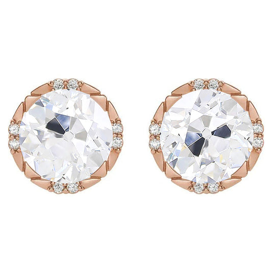 Glänzender Edler Diamant Ohrstecker 3 Karat – Hauptansicht