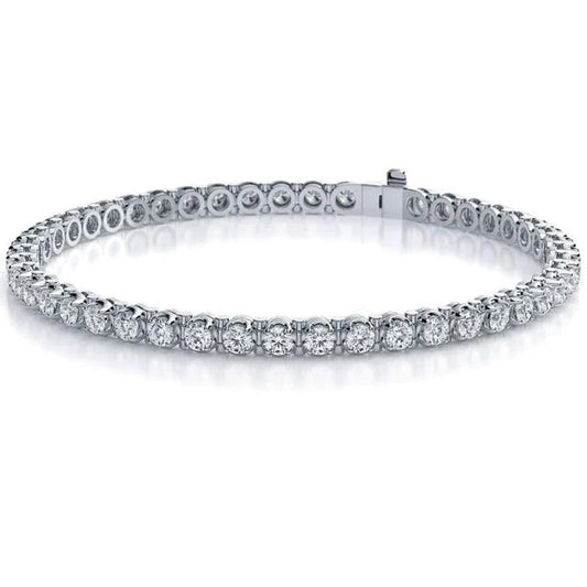 7.20 Karat Rundes Krappenset Echt Diamant Tennisarmband Weißgold 