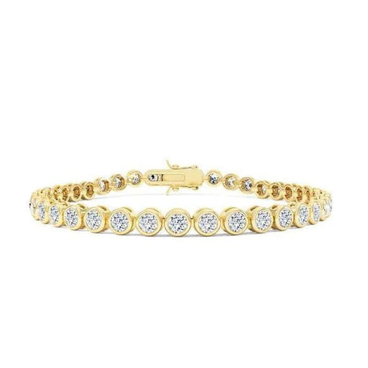 7.20 Karat funkelnde Lünette mit Echt Diamanten Tennisarmband