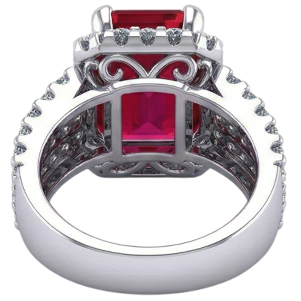 echter round rubin 7.50Karat ring auf Weiß